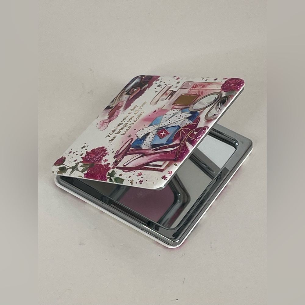 Pink and Silver Floral Tablet Cover with Protective Folding Design